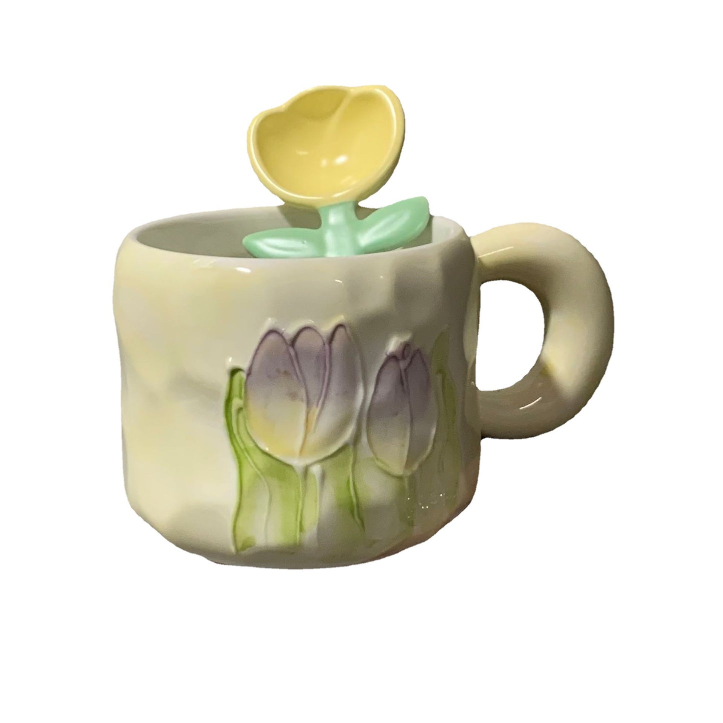 Coquette Enchanted Garden Tulip Mug & Petal Spoon Set