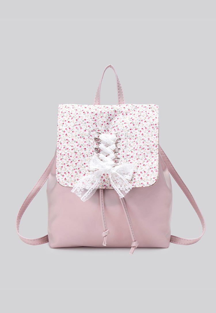Coquette Elegance with Floral Lace and Ribbons Backpack