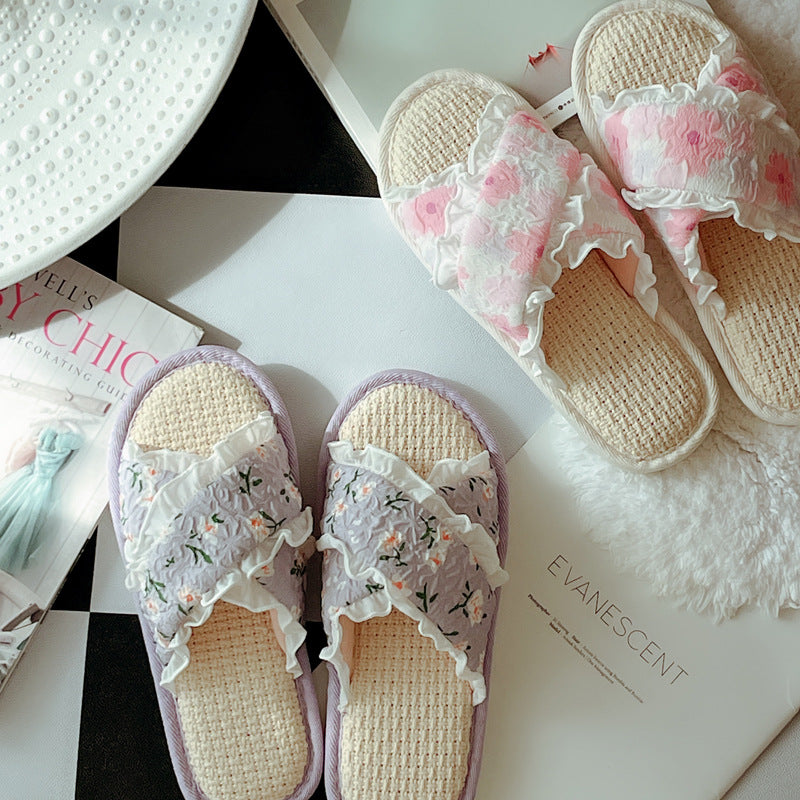 Coquette Where Wildflowers Whisper Home Slippers