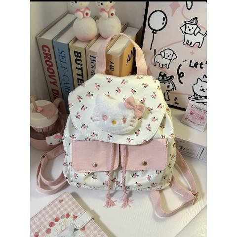 Coquette Hello Kitty Floral Charm Backpack