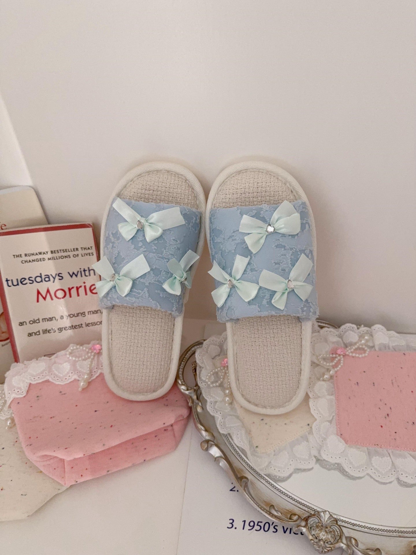 Coquette Fairy Bow Lace Slippers