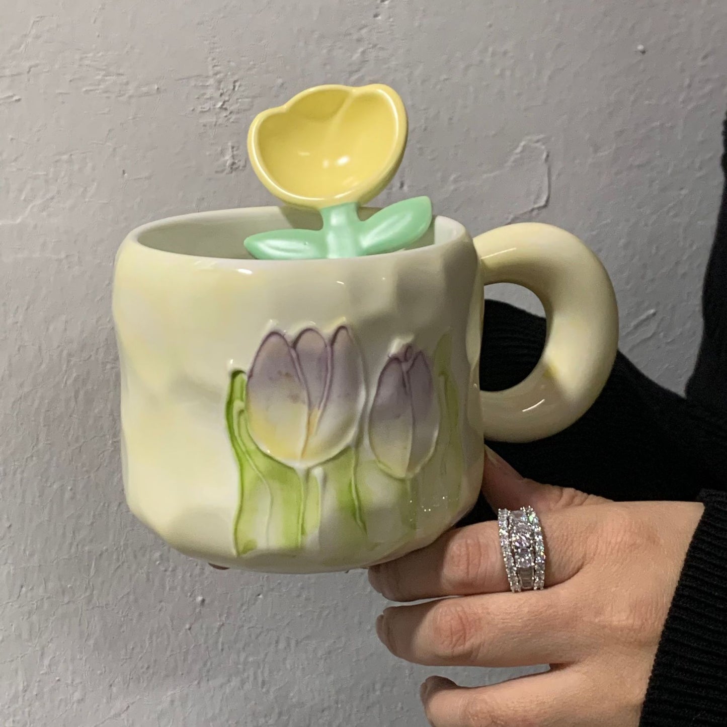 Coquette Enchanted Garden Tulip Mug & Petal Spoon Set