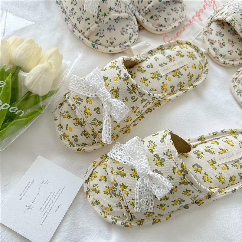Coquette Lace Blossom Meadow Slippers