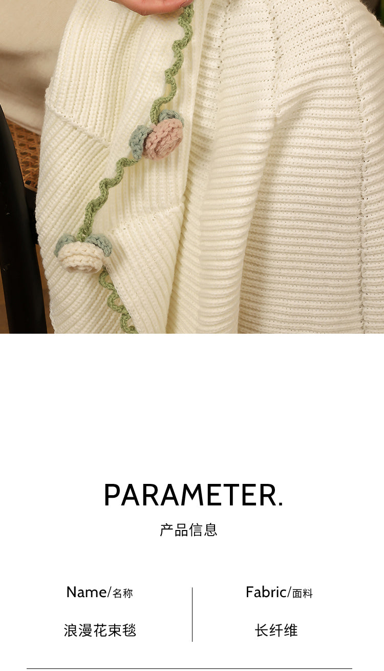 Coquette Enchanted Floral Knit Blanket