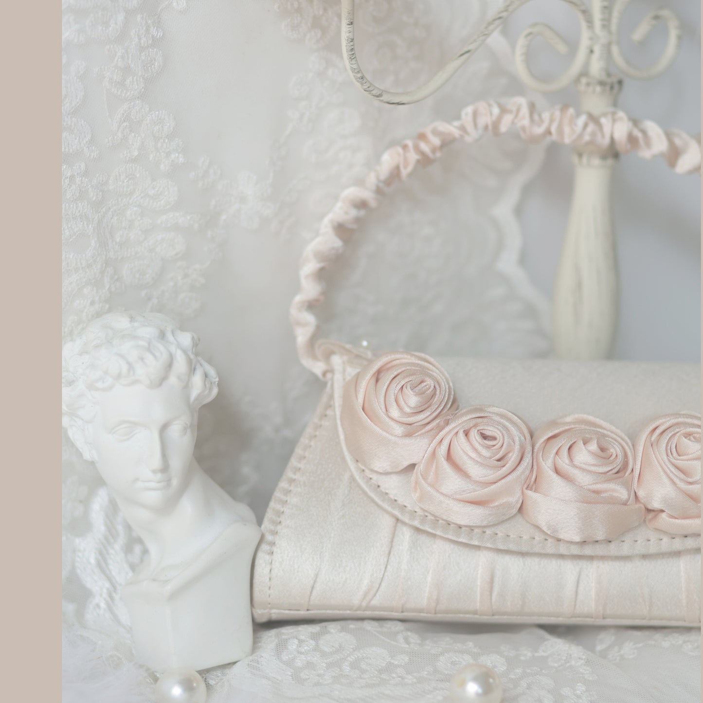 Coquette Ruffled Rose Embrace Bag