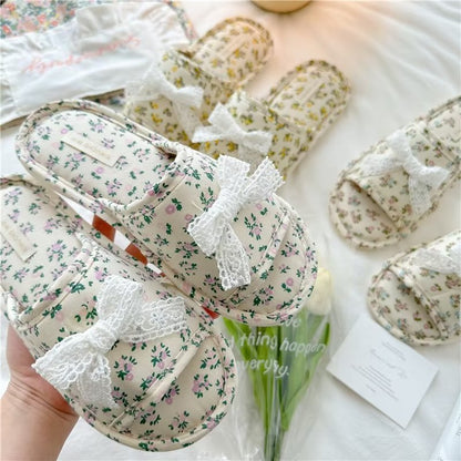 Coquette Lace Blossom Meadow Slippers