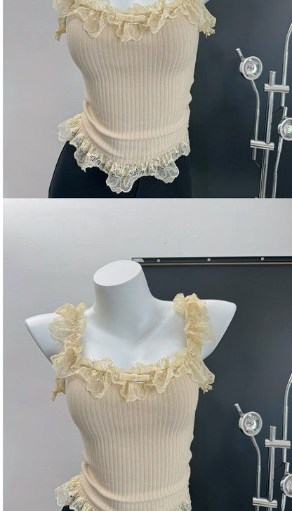 Coquette Sweet Lace Ruffle Top