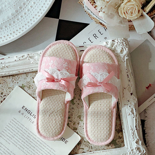 Coquette Sweet Lace Kiss Slippers