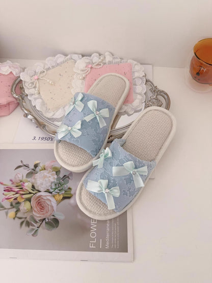 Coquette Fairy Bow Lace Slippers