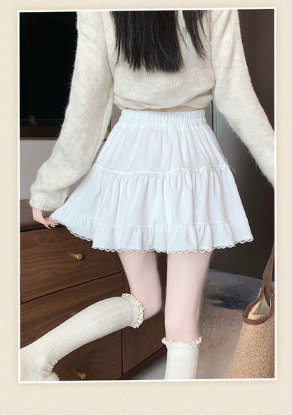 Summer Whimsy Cake Lace Puffy Mini Skirt