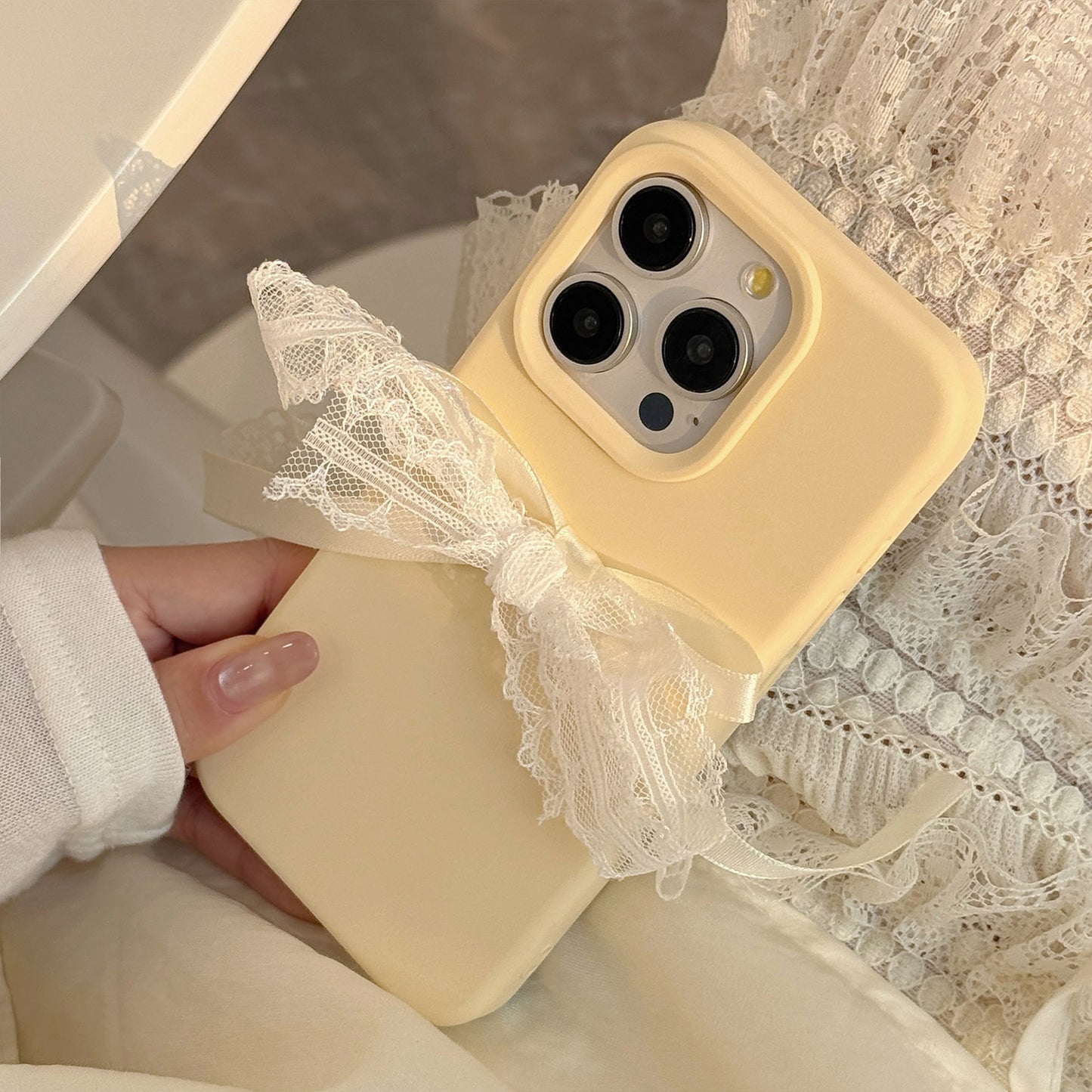Coquette Delightful Yellow Lace Phone Case