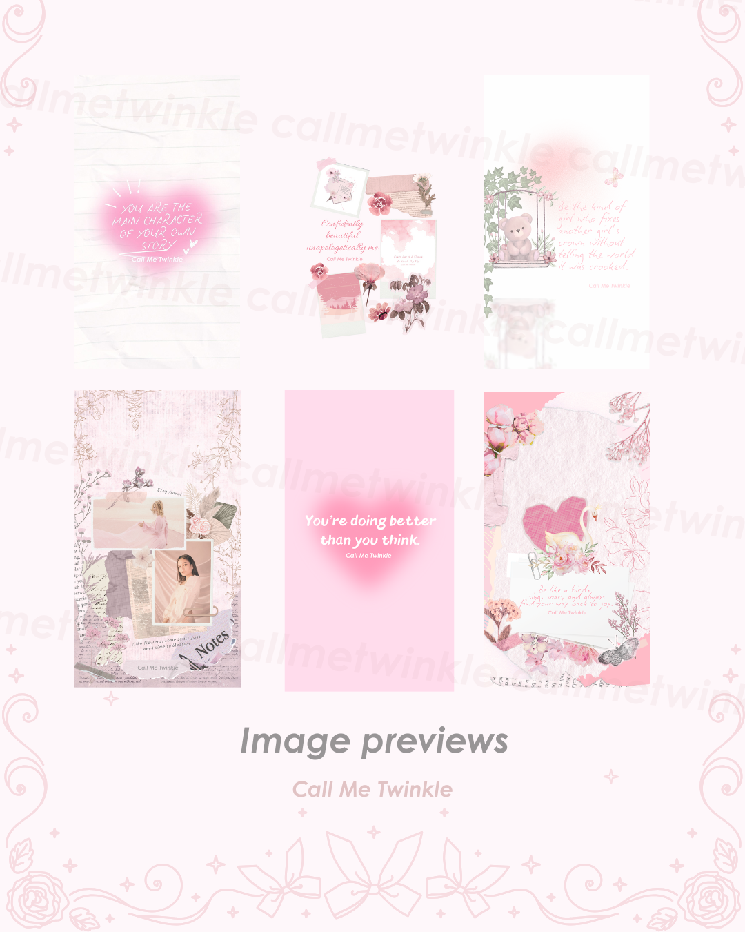 Healing Wallpaper Pack – 50+ Soft & Girly Calm Designs