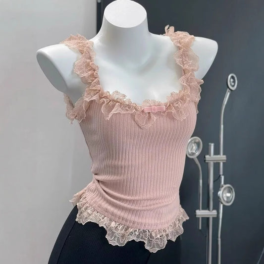 Coquette Sweet Lace Ruffle Top