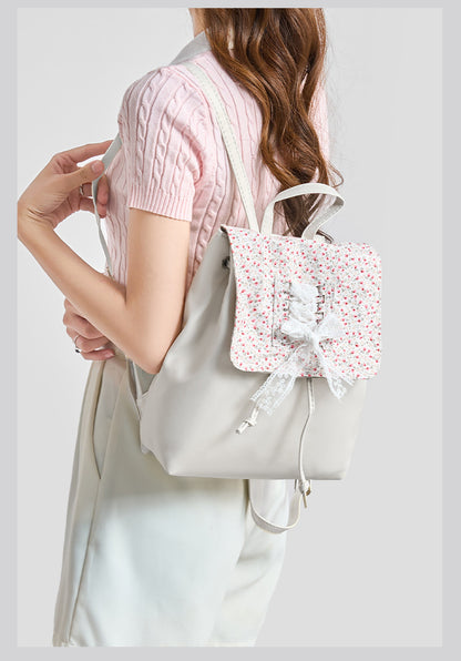 Coquette Elegance with Floral Lace and Ribbons Backpack