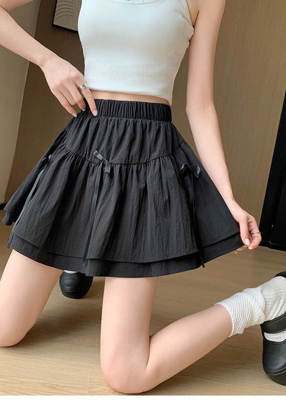 Coquette Playful Lace Trim Ruffle Mini Skirt