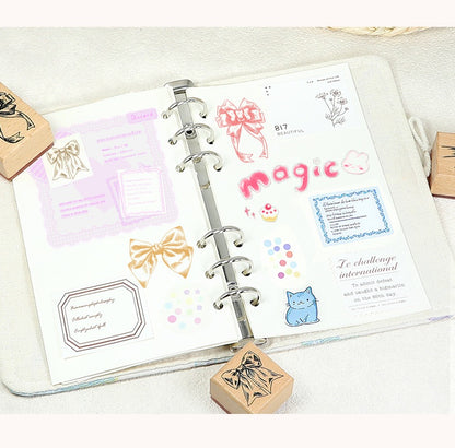 Bow Vintage Wood Stamp (5PCs)