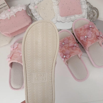 Coquette Fairy Bow Lace Slippers