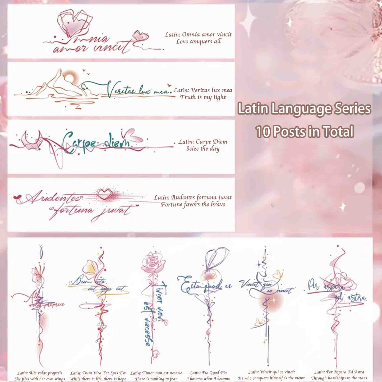 Coquette Sparkle Vibes Tattoo Sheet Set