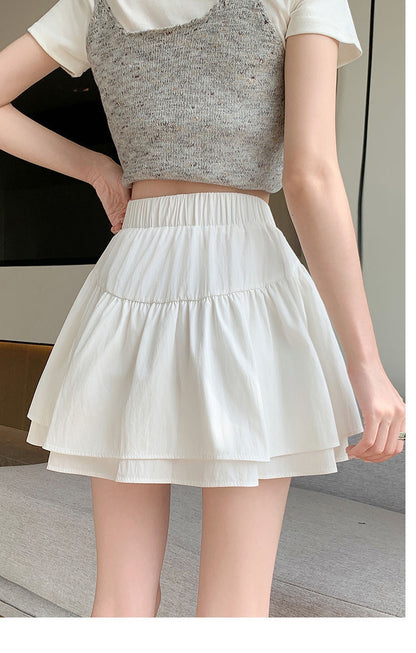 Coquette Playful Lace Trim Ruffle Mini Skirt