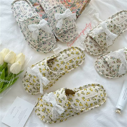 Coquette Lace Blossom Meadow Slippers