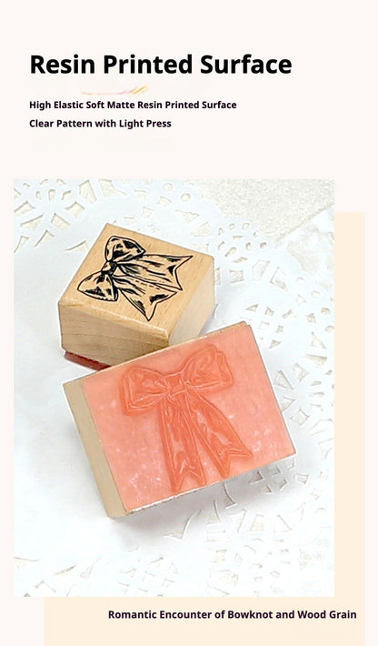 Bow Vintage Wood Stamp (5PCs)
