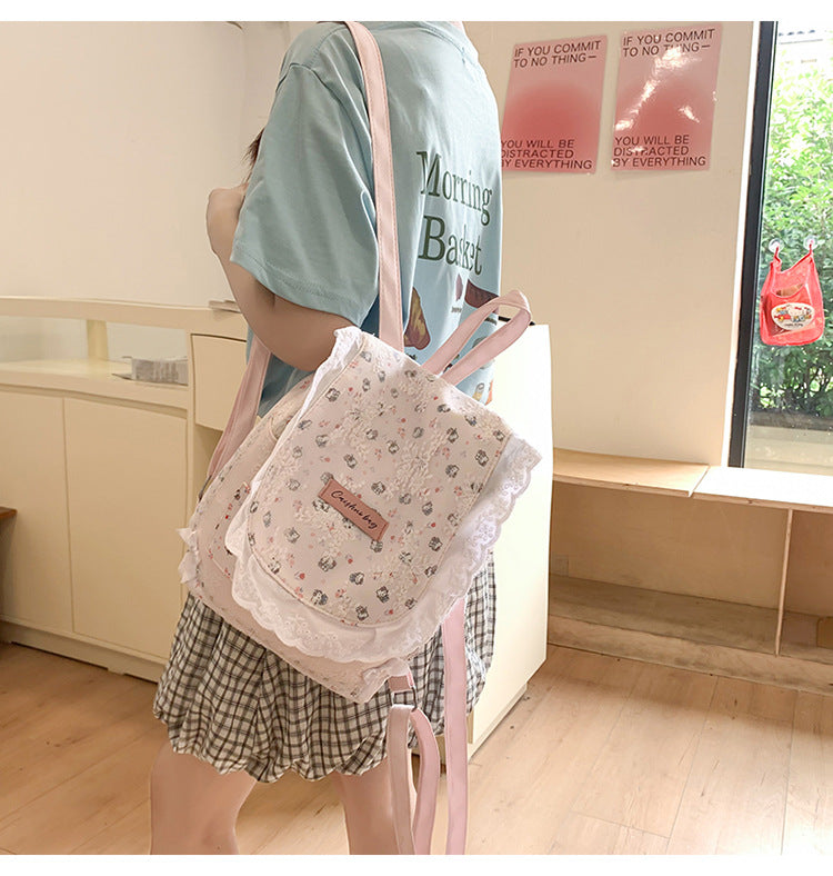 Coquette Lace Petal Daydream Whisper Backpack
