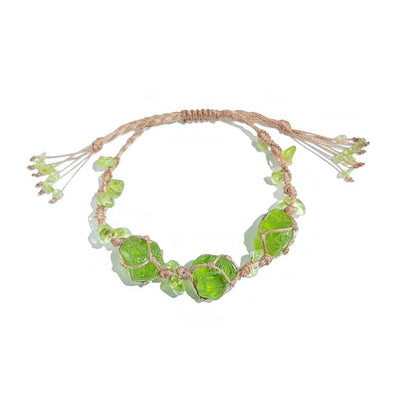 Green Leaf Harmony Bracelet Handmade
