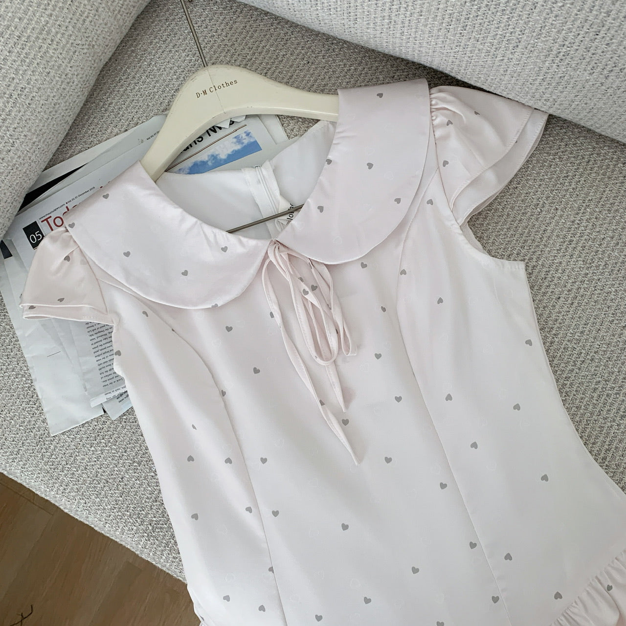 Coquette Satin Serenade with Playful Dots Dress