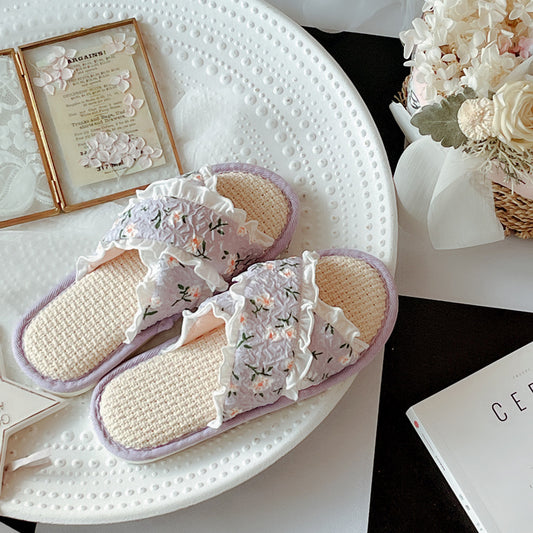 Coquette Where Wildflowers Whisper Home Slippers