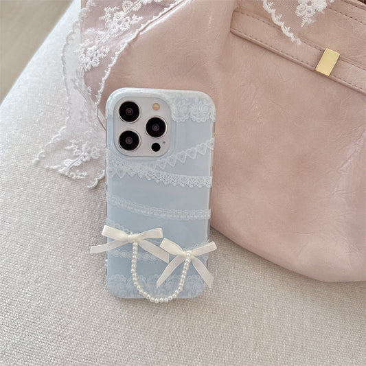 Coquette Blue Lace Whispers Phone Case