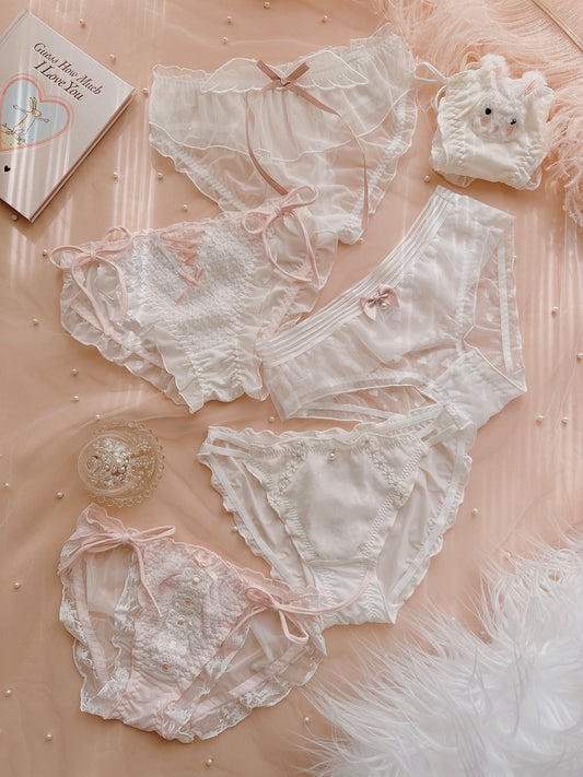 Coquette Soft Whispers and Bunny Kisses Panties Set