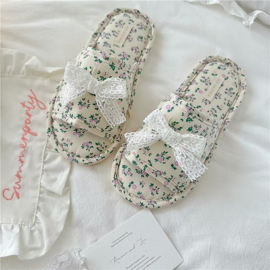 Coquette Lace Blossom Meadow Slippers