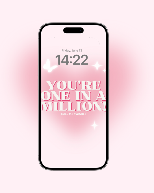 Coquette Pink Aesthetic “One in a Million” Wallpaper