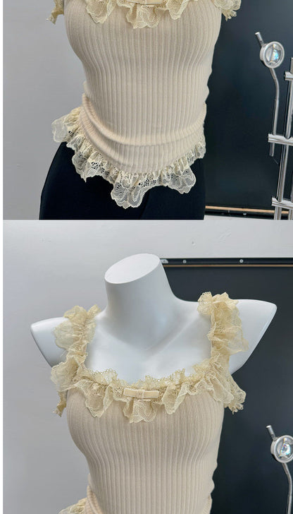 Coquette Sweet Lace Ruffle Top