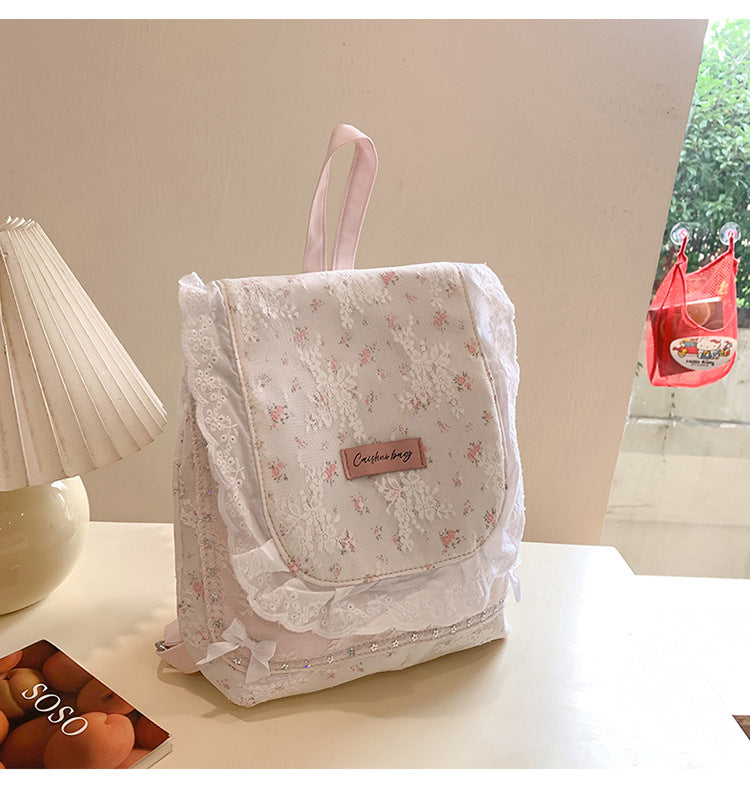 Coquette Lace Petal Daydream Whisper Backpack