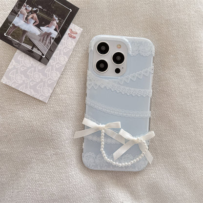 Coquette Blue Lace Whispers Phone Case