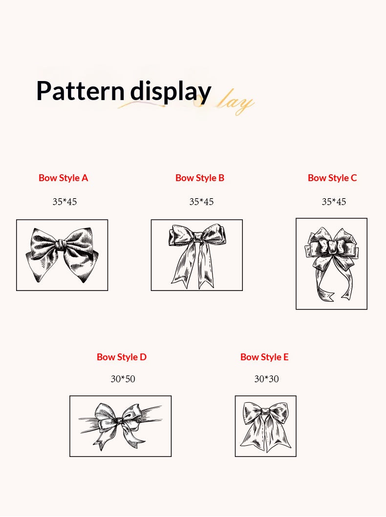 Bow Vintage Wood Stamp (5PCs)