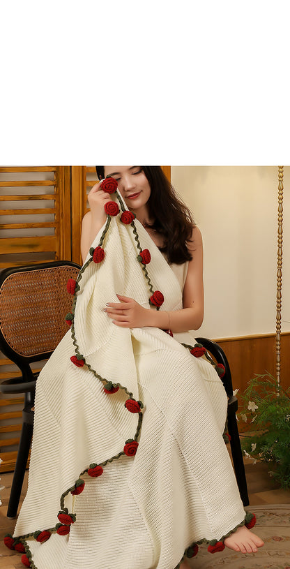 Coquette Enchanted Floral Knit Blanket