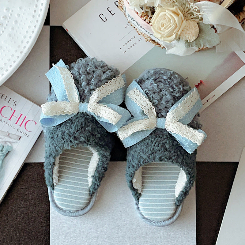 Coquette If Ribbons Dream in Lace Cotton Slippers
