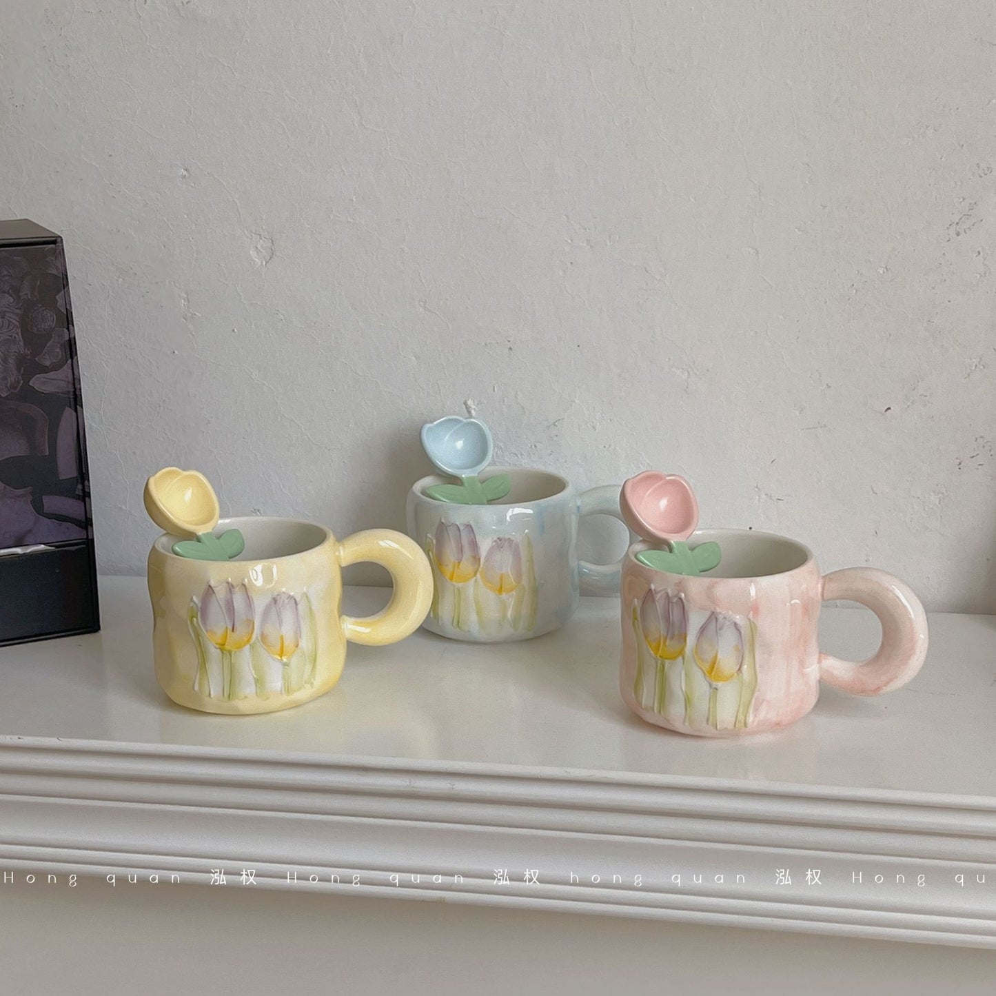 Coquette Enchanted Garden Tulip Mug & Petal Spoon Set