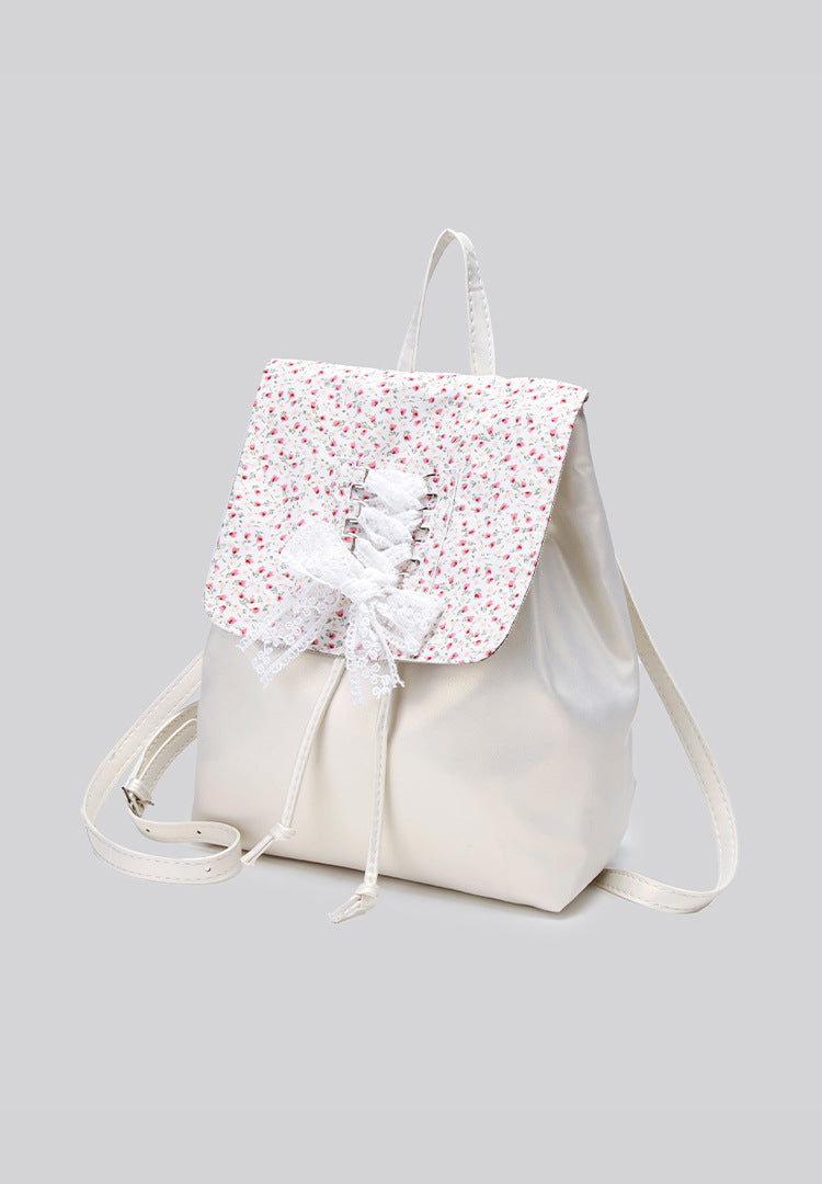 Coquette Elegance with Floral Lace and Ribbons Backpack