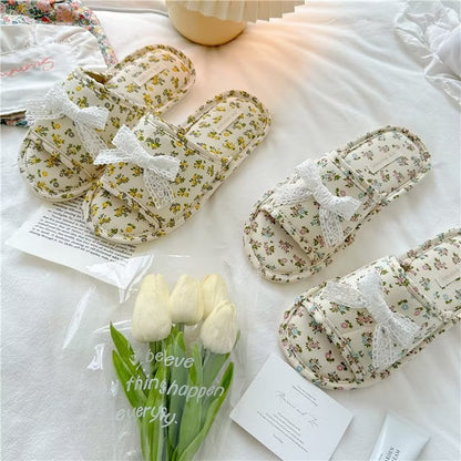 Coquette Lace Blossom Meadow Slippers