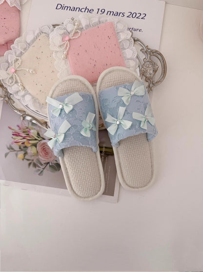 Coquette Fairy Bow Lace Slippers