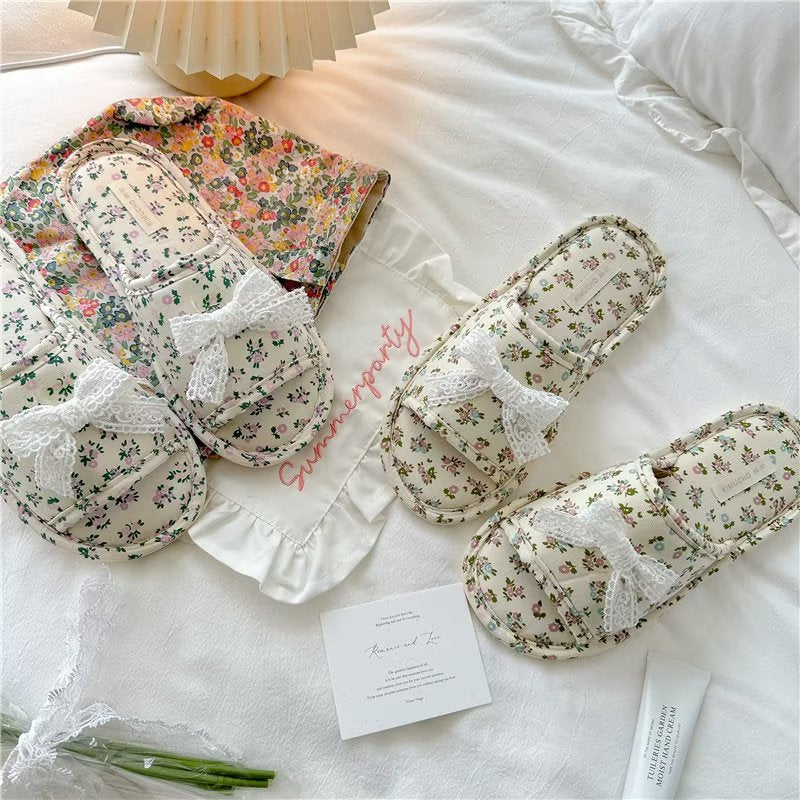 Coquette Lace Blossom Meadow Slippers