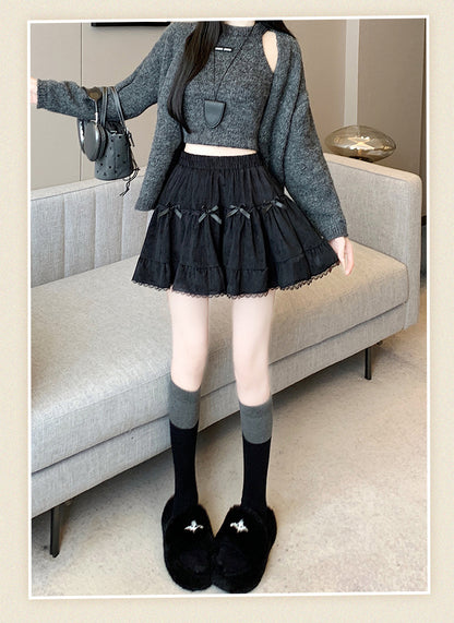 Summer Whimsy Cake Lace Puffy Mini Skirt