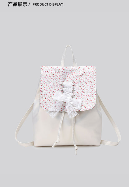 Coquette Elegance with Floral Lace and Ribbons Backpack