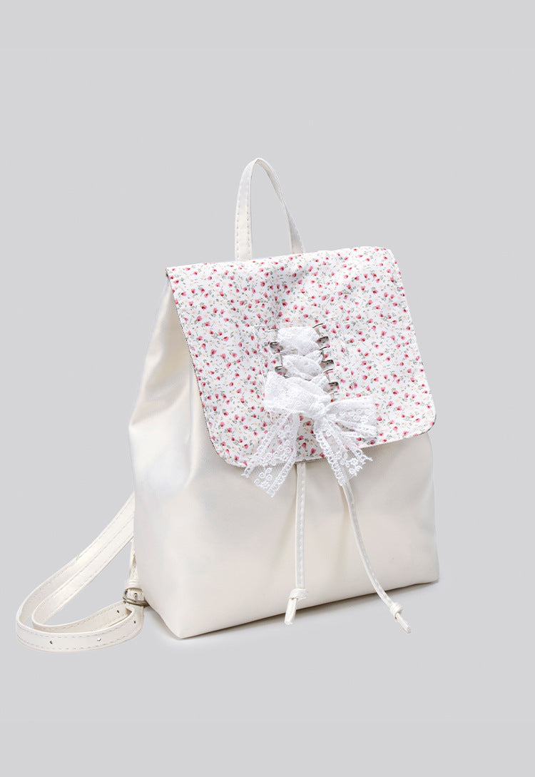 Coquette Elegance with Floral Lace and Ribbons Backpack
