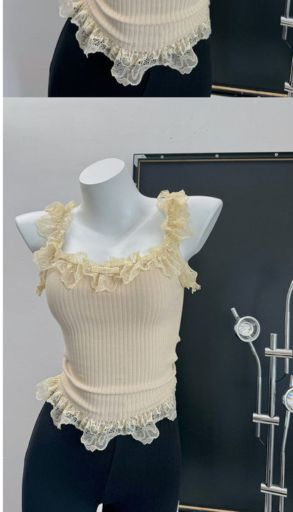 Coquette Sweet Lace Ruffle Top