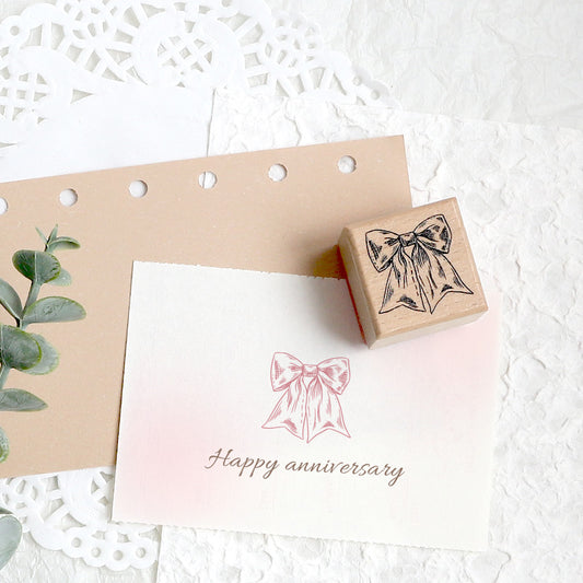 Bow Vintage Wood Stamp (5PCs)