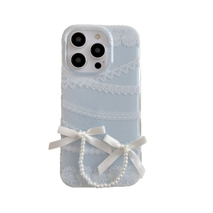 Coquette Blue Lace Whispers Phone Case